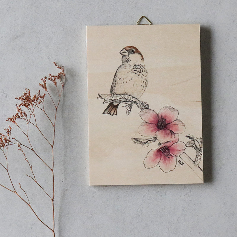Wood print - Sparrow