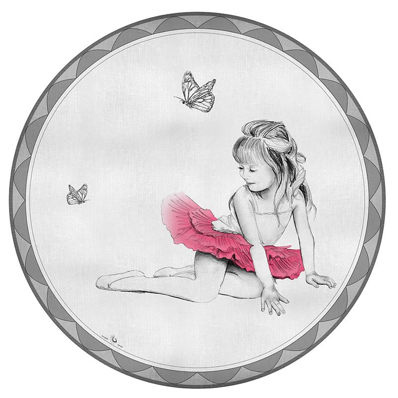 Ballerina round linoleum rug