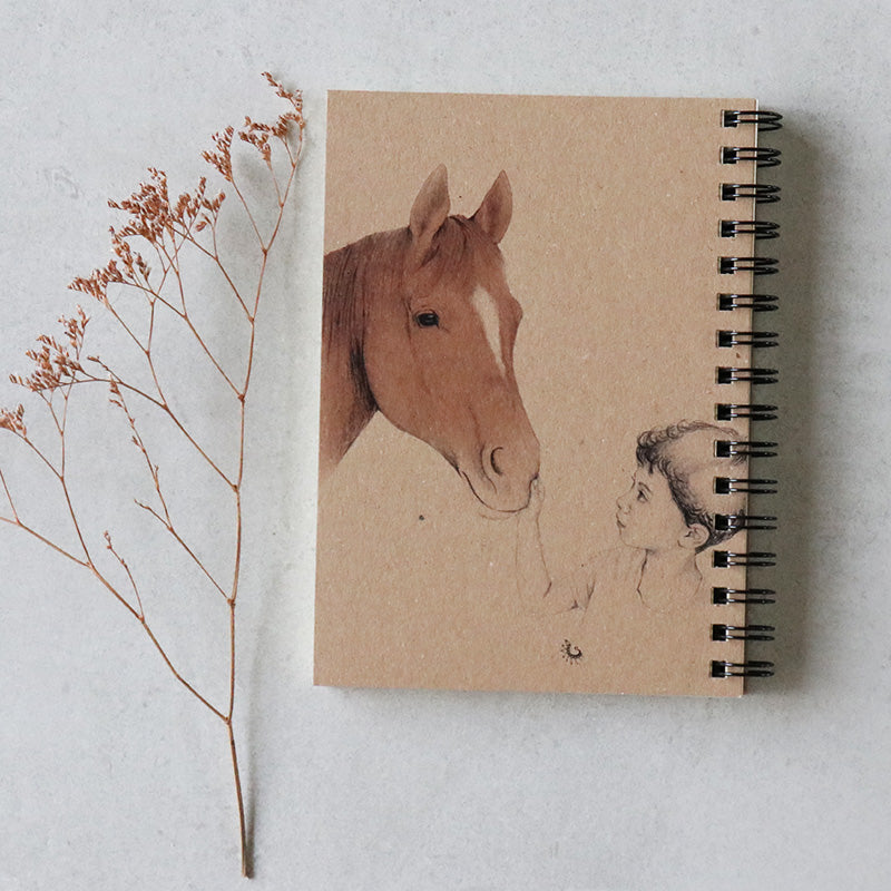 A5 drawing notebook - Boy and horse
